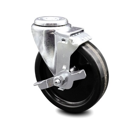 Service Caster 5 Inch Phenolic Wheel Swivel Bolt Hole Caster with Brake SCC-BH20S514-PHS-TLB